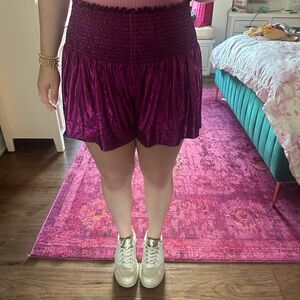 Pink metallic shorts